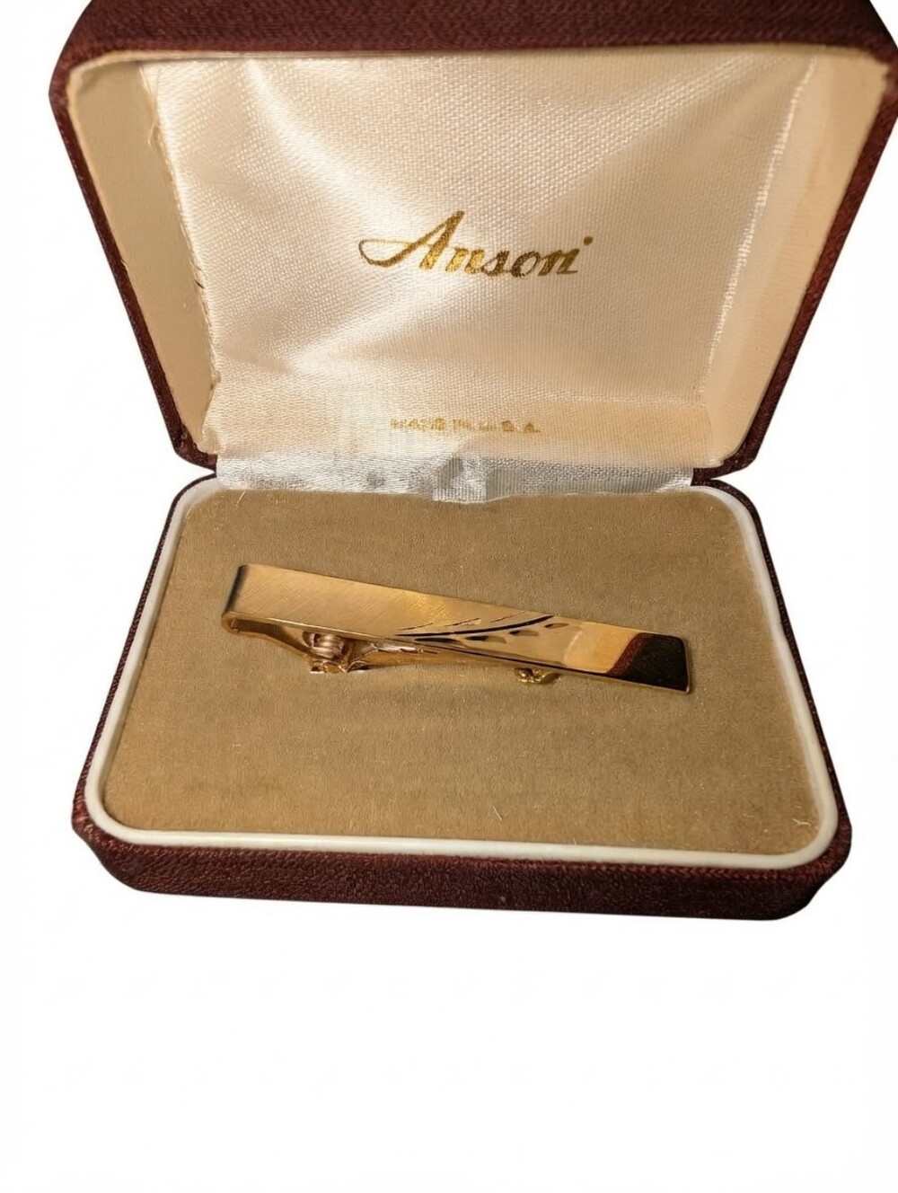 Anson Vintage Signed Gold Tone Tie Clip